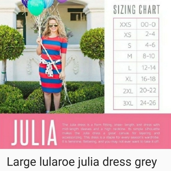 Lularoe julia dress large new grey - Picture 2 of 3